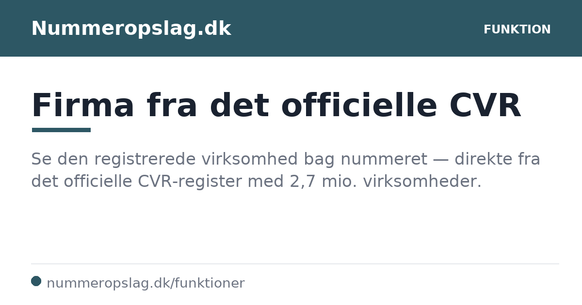Firma fra det officielle CVR