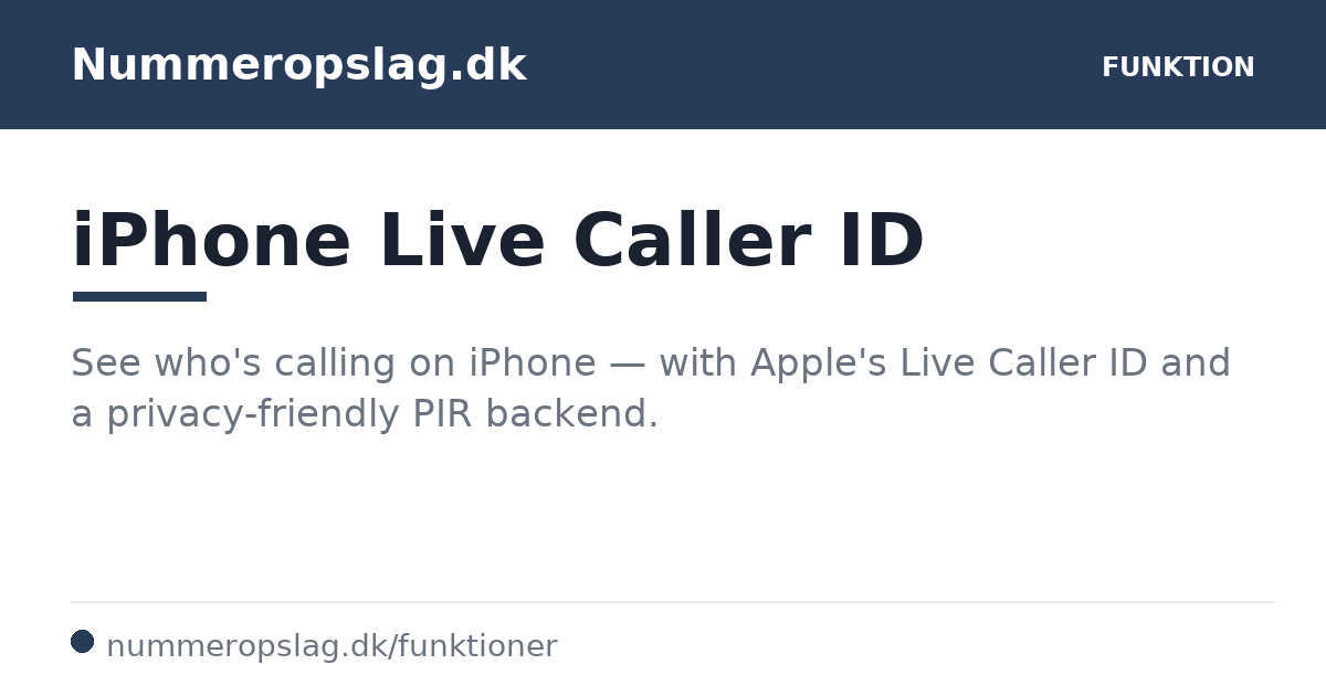 iPhone Live Caller ID