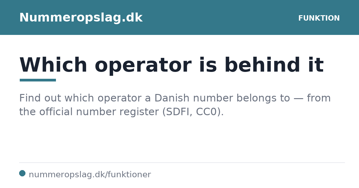 Which operator is behind it