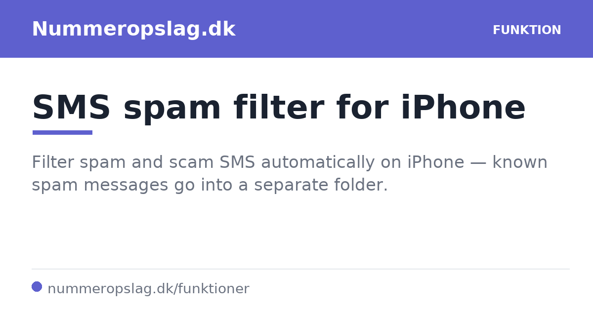 SMS spam filter for iPhone