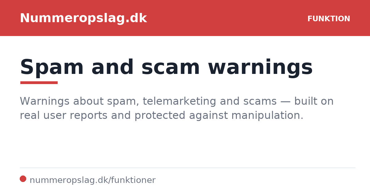 Spam and scam warnings