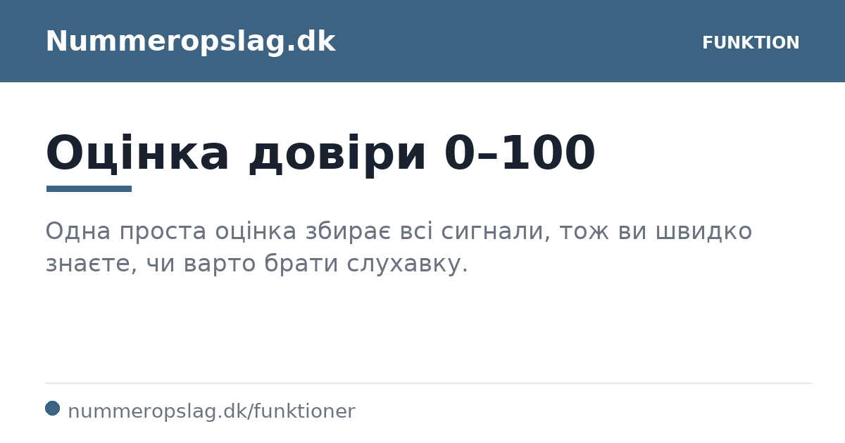 Оцінка довіри 0–100
